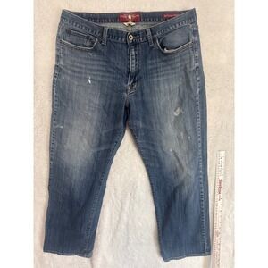 Lucky Brand 361 Vintage‎ Straight Leg Blue Jeans Mens Size 36x30 Distressed